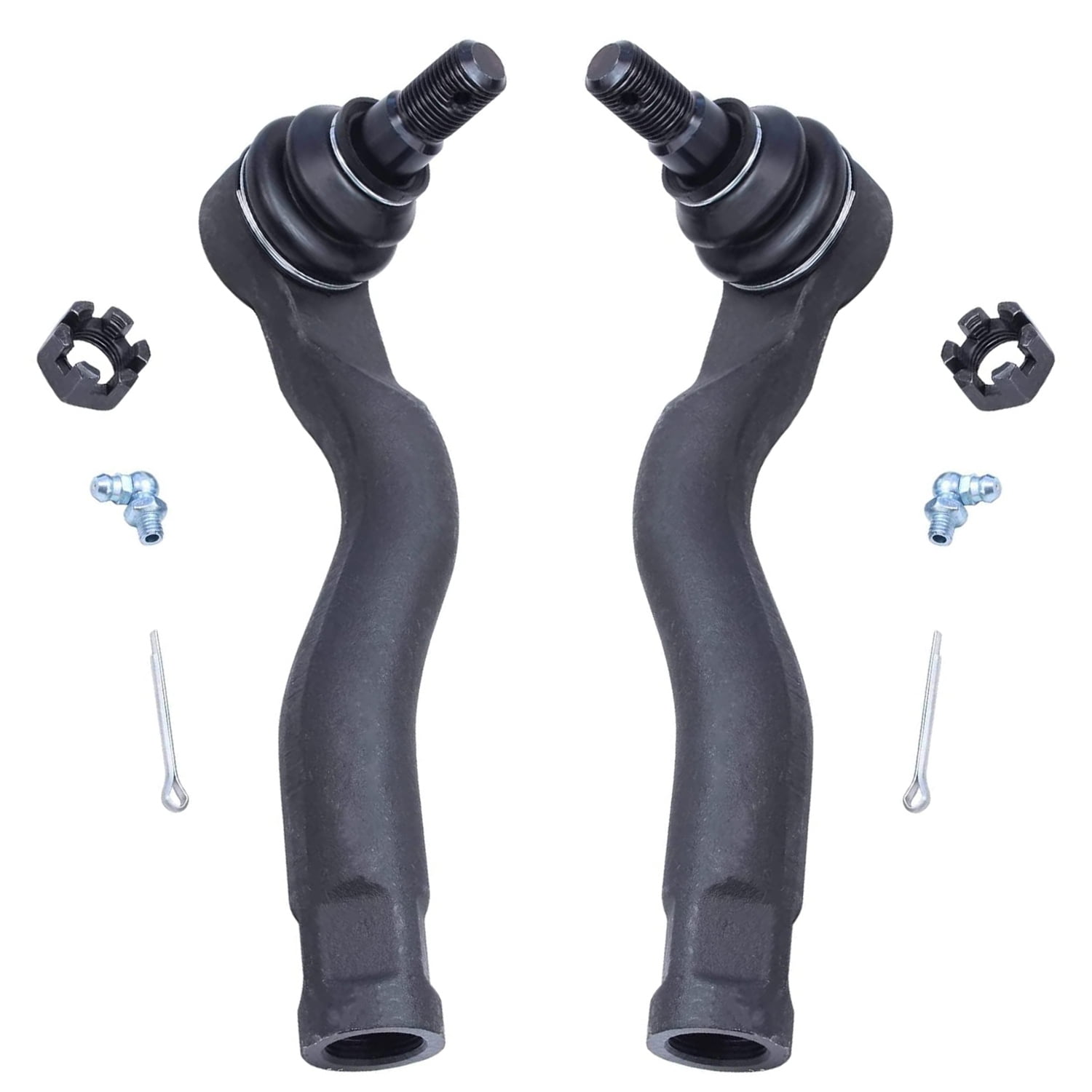 Detroit Axle - Front 6pc Tie Rods Kit for 07-21 Toyota Tundra 08-22 Sequoia, 4 Suspension Outer Inner Tie Rod Ends 2 Boots 2009 2010 2011 2012 2013 2014 2015 2016 2017 2018 2019 2020 Replacement