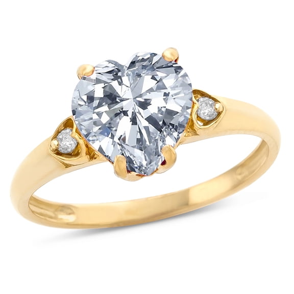 Star K� Heart Shaped 8mm Genuine White Topaz Engagement Promise Wedding Ring