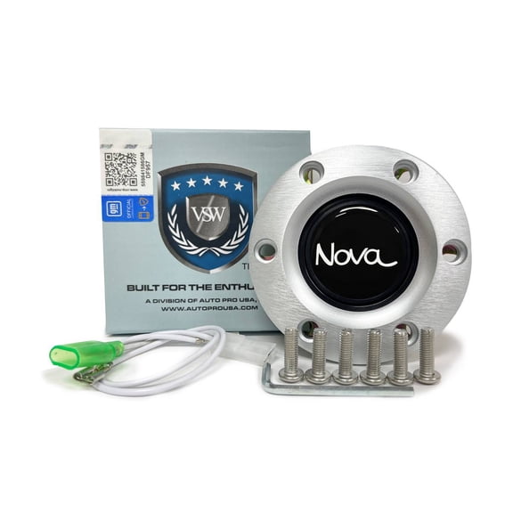 VSW 6-Bolt Brushed Horn Button, Nova 1966-72 Emblem