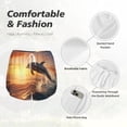 thumbnail image 4 of Balery Sunset Dancing Dolphin A Pantalones cortos deportivos para mujer con forro y dos bolsillos, elásticos, para entrenamiento, gimnasio, yoga-X-Large, 4 of 7