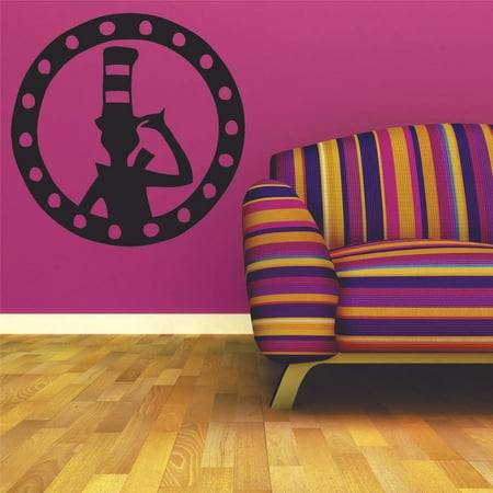 Dr Seuss Silhouette Circle Logo Customized Wall Decal Custom