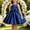 Dark Blue, variant on Girls' Satin Sleeveless Formal Party Dress, Square Neck, Large Bow Decor, Flared Swing Midi Skirt, Flower Girl Style, Suitable For Wedding Ceremonies, Birthday Banquets Purple 1-2 Years