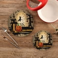 thumbnail image 2 of GZHJMY 2PCS Halloween Full Moon Night Pumpkin Trivets Pot Holders Set and Placemats Set, Hot Pads, Table Mats for Cooking and Baking, Cotton Braided Hot Pads, 7.09"+9.45", 2 of 7