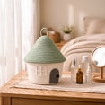 thumbnail image 5 of Woven Storage Basket with Lid, Cute House Basket, House Shape Woven Storage Basket, Sundries Container, for Bedroom and Living Room, 5 of 7