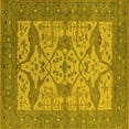 thumbnail image 1 of Ahgly Company Machine Washable Indoor Square Oriental Yellow Industrial Area Rugs, 8' Square, 1 of 4