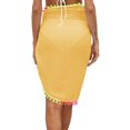 thumbnail image 4 of Womens Swim Wear Bikini Cover Up Sheer Beach Mini Wrap Skirt with Colorful Pompom Tassel Shorts Sarong Pareo for Summer Holiday, 4 of 5