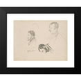 thumbnail image 2 of Edgar Degas 24x19 Black Modern Framed Museum Art Print Titled - Sketches of Men in Profile (1877), 2 of 5
