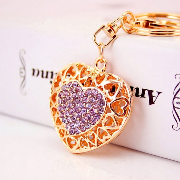 Supvox Fashion Style Purse Jewelry Love Heart Shape Keychain Multi Alloy 1Pack