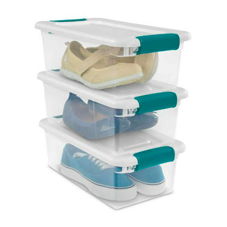Sterilite 6 Qt. Plastic Stackable Storage Box with Latching Lid, Clear (12  Pack)