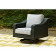 thumbnail image 3 of Pemberly Row Set of 2 Black Outdoor Swivel Lounges with Cushion, 3 of 10