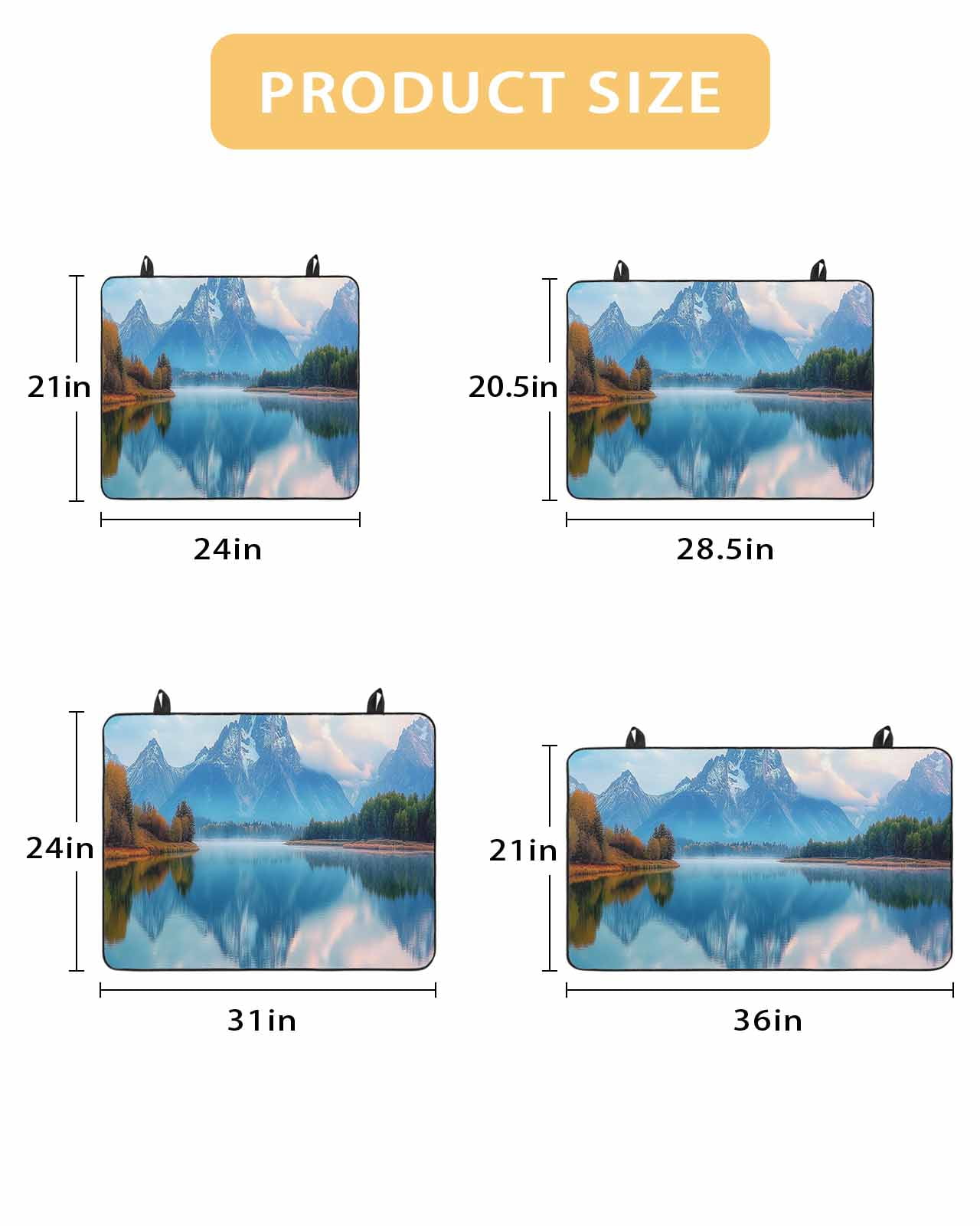 nqOlkjepod Large Induction Cooktop Protector Mat 24"x21", Blue Mountain Stove Top Covers for Electric Stove, Forest Modern Art Pastoral Decorative Stove Burner Cover Mats, Glass Top Stove Cover