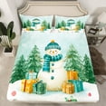 thumbnail image 2 of Castle Fairy Xmas Snowman 4-Piece Full Size Sheets for Kids Children Boys Girls,Happy New Year Bed Sheets,Festival Theme Lightweight Sheet Sets,Ultra Soft Home Decor, 2 of 7
