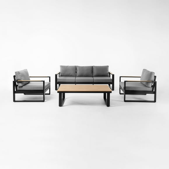 Berglite Imera 5 - Person Outdoor Patio Furniture Conversation Set With Cushions And Covers