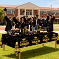 thumbnail image 4 of Wowhub 3 Pack Graduation Tablecloths, 54 x 108 Inch Class of 2026 Graduation Decorations Plastic Disposable for Rectangle Tables Graduation Party Decorations 2026 and Party Supplies, Black, 4 of 6