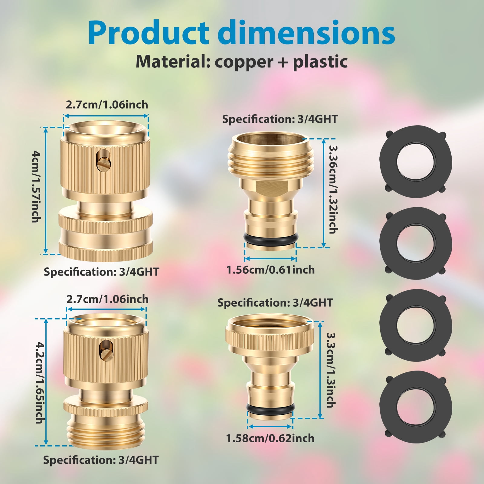 HKJUNFEI 20Pcs Quick Connect Hose Fitting Complete Kit with Standard Interface Sturdiness and Rust Resistance for Instant Connection