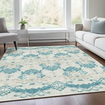 Addison Rugs Chantille Indoor/Outdoor Transitional Vintage Teal Washable Rectangle Rug, 8' x 10'