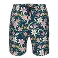 thumbnail image 4 of Kdxio Lilies Flowers Pattern Mens Casual Shorts - Drawstring Summer Beach Sports Shorts for Men, 4 of 9