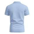 thumbnail image 4 of Aqestyerly Men's Leisure Pocket Button Flip Collar Top,Color Blocking Design,Versatile,Short Sleeve,Sporty,Lightweight,Breathable, 4 of 7