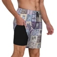 thumbnail image 3 of Goofa Lavender Flowers Printed Men's Swim Trunks Board Shorts Quick Dry Mens Swimming Trunks with Compression Liner,Breathable Fit Hawaii Beach Shorts-3X-Large, 3 of 9