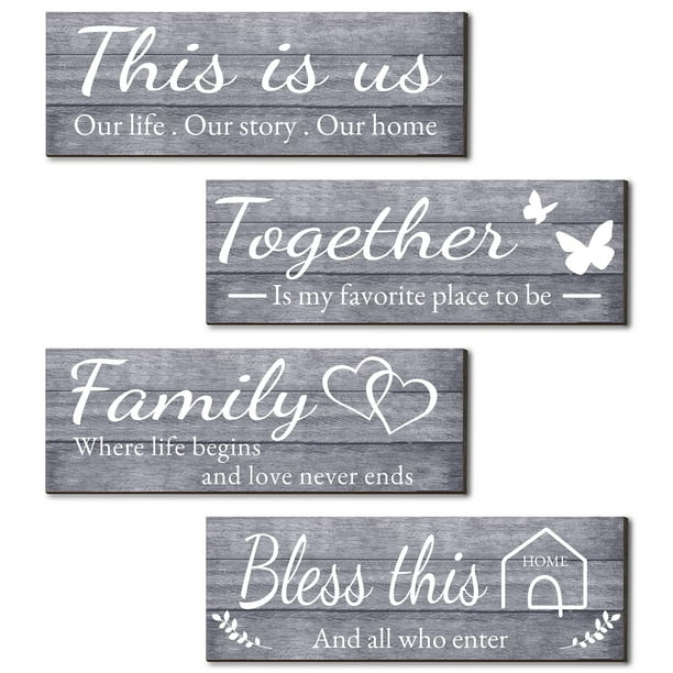 Letreros decorativos de pared Joyhawk THIS IS US TOGETHER BLESS THIS HOME