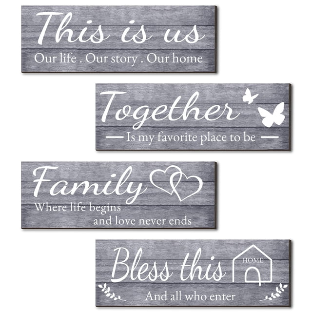 Letreros decorativos de pared Joyhawk THIS IS US TOGETHER BLESS THIS HOME