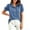 #441-Blue, variant on Short Sleeve Shirts for Women Plus Size Denim Ruffle Trim Collar Casual Daily Wear Summer Tops