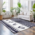 thumbnail image 3 of Area Rugs 5'x7', Farmhouse Purple Plaid Carpet Runner Indoor Outdoor Rugs Home Decor Aesthetic, Vintage Country Cock Checkered Non Slip Mats Washable Accent Rug for Living Room Bedroom, 3 of 8