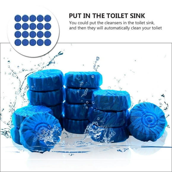 40Pcs Toilet Bowl Deodorizer Cleaner Powerful Automatic Flush for Bathroom Cleaning Ball Tablets for Bathroom-Blue
