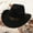 Black, variant on Western Cowboy Jazz Bowler Hat with Unique Cow Head Embellishment for Ethnic Style Navy,One Size
