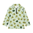 thumbnail image 4 of Psesaysky Cartoon Avocado Print Girls Long Sleeve Fleece Sweathirts Trendy Half Zipper Pullovers Athletic Thermal Coat for Golf Running 12-13 Years, 4 of 6