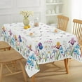 thumbnail image 3 of Spring Summer Tablecloth Rectangle, Wild Flowers Floral tablecloths, Stain Resistant Wrinkle Free Table Covers Table Cover for Party Picnic Dinner Decor, Whiter, 3 of 7