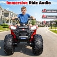 thumbnail image 6 of TOYBSNR 24V Kids ATV, 2-Seater 4WD Ride on Toys for Big Kids Ages 5-14, XXXL Powered Ride on Electric Car, 4 Wheeler with EVA Tires, Bluetooth, Music, Spring Suspension, Max 7.5MPH, Red, 6 of 8