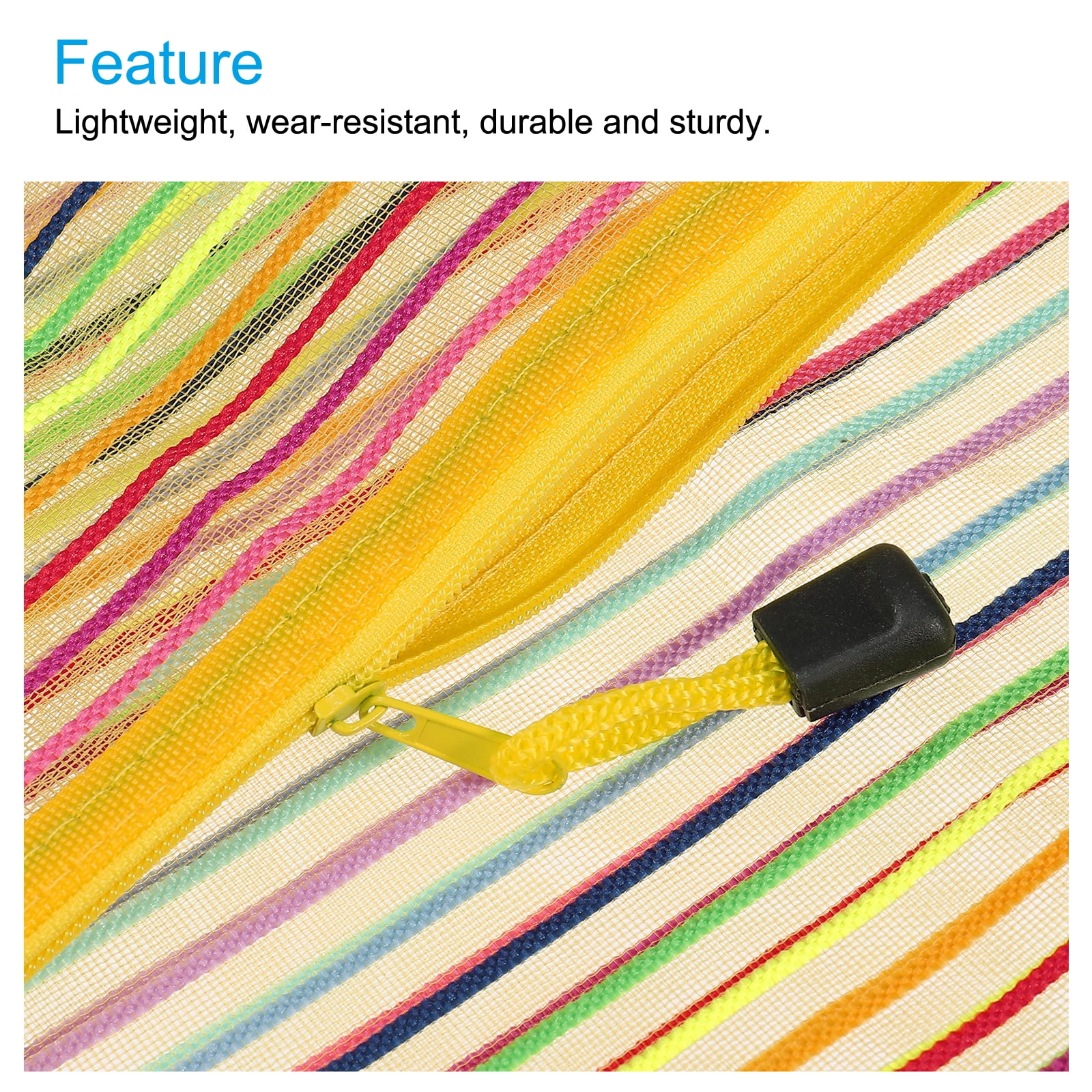 Unique Bargains Colorful Mesh Zipper Pouches Pencil Case Document File Bags Yellow