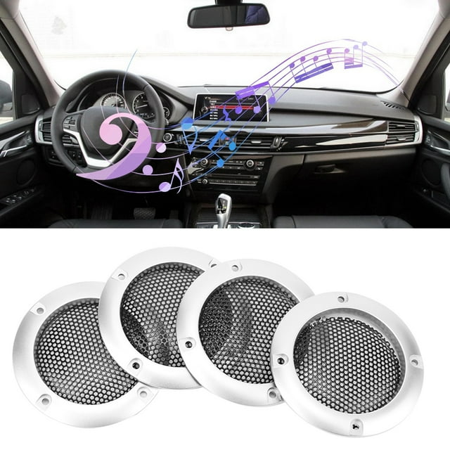 Rejilla de altavoz, 4 piezas, 2 pulgadas, rejilla de malla de audio para altavoz de coche, rejilla de audio decorativa para coche, rendimiento finamente ajustado