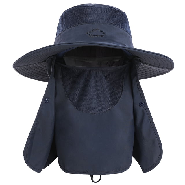 Sombrero para el sol Sombrero para el sol de ala ancha con solapa de cuello desmontable y cubierta f Tomshoo Sombrero para el sol