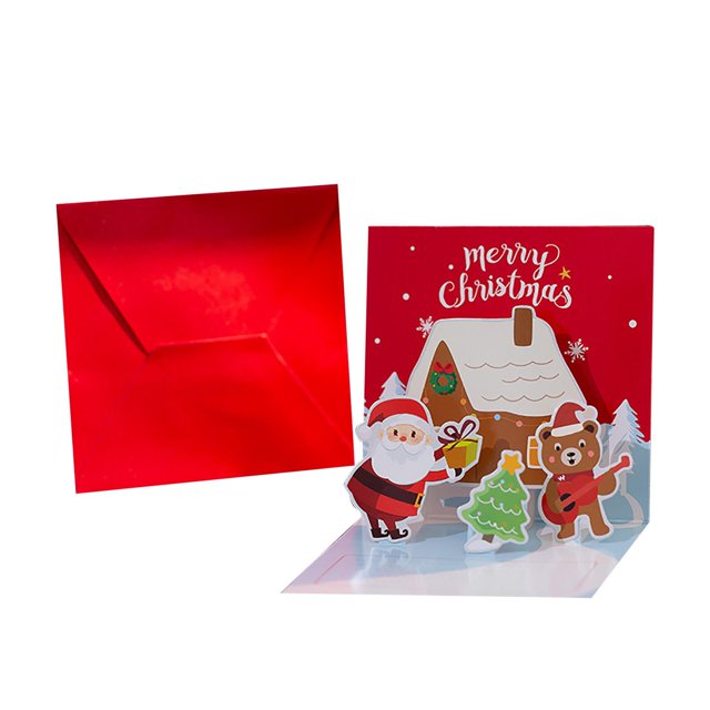 Customised Handmade Happy Holiday Merry Christmas 3D Greeting Card Christmas Greeting Card Style 3D Greeting Card Christmas Blessing Small Card Thank You Card