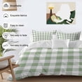 thumbnail image 4 of Sage Green Checkered Bedding 3 Piece Duvet Cover Set Full Size, Farmhouse Buffalo Plaid Soft Microfiber Comforter Cover with Zipper Closure & Pillowcases, Wrinkle & FadeResistant Quilt Cover, 4 of 9