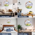 thumbnail image 3 of Large Wall Clock 12 Inch Happy Easter Trucks Round&nbsp;Silent Decorative Wall Clocks Battery Operated for Living Room Bedroom Kitchen Classroom Decor, Eggs Flowers Butterflies Purple Plaid, 3 of 7