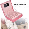 thumbnail image 4 of Pink Artificial Leather Jewelry Box,Girls Watch Jewelry Packaging Container Holder,for Store Display and Home Decoration, 4 of 7