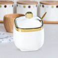 thumbnail image 5 of CMrtew Floral Embossed Ceramic Sugar Bowl with Lid & Spoon Set Airtight Multi-Use Container for Coffee/Tea/Spices, European Style Condiment Jar, 5 of 9