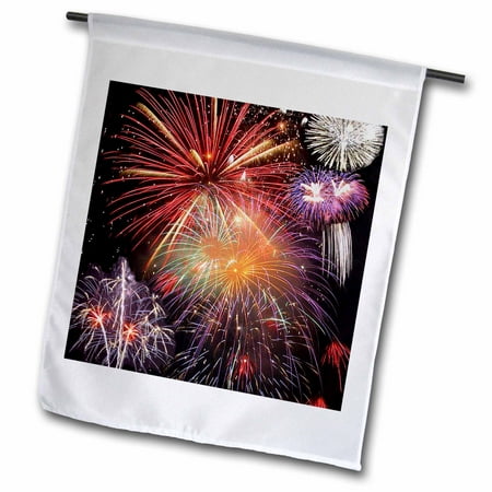 3dRose Fireworks Display - Garden Flag, 12 by 18-inch