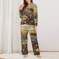 thumbnail image 2 of Disketp Vibrant Wildflower Meadow Pajamas Set Long Sleeve Sleepwear Womens Button Down Nightwear Pj Sets-{designName}-XX-Large, 2 of 7