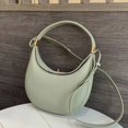 thumbnail image 4 of Bolso de hombro con media luna para mujer, bolsa de mano de cuero genuino de lujo, informal, combina con todo, estilo francés, 4 of 5