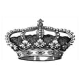 thumbnail image 4 of Queen Ceramic Toothbrush Holder, Antique Royal Crown Kingdom Emperor Ruler Czar Monarchy Authority, Decorative Versatile Countertop for Bathroom, 4.5" X 2.7", Black and White, 4 of 4