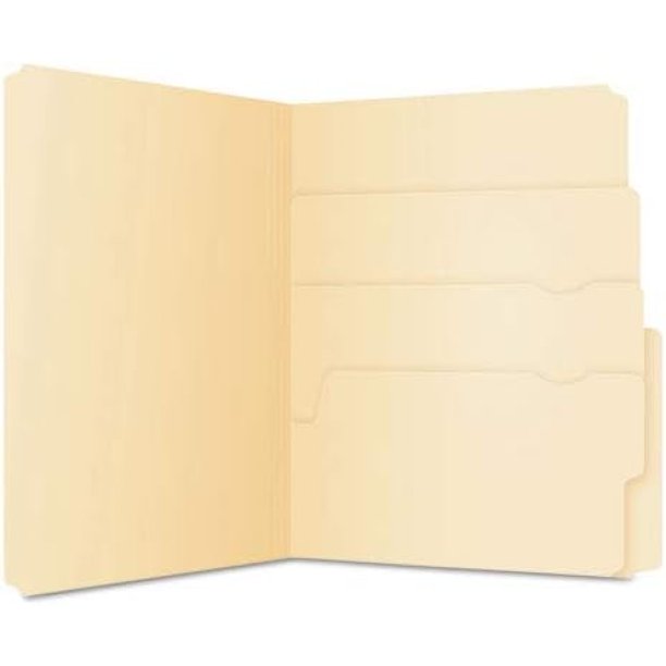 Divide it Up File Folder, Multi Section, 1/2 Cut Tab, Letter, Manila