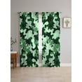 thumbnail image 4 of Sheer Curtains 72 Inches Long 2 Panels, Green Camouflages Patriotic Rod Pocket Curtain Voile Draperies, Graffiti Style Light Filtering Window Treatment for Living Room Kitchen Bedroom, 4 of 8