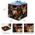 thumbnail image 3 of Leopard Foldable Clothes Storage Bin Cube Organizer with Handle, 10.8"x10.5"x10.6", Large Capacity, 3 of 6