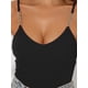 thumbnail image 5 of INSPIRAR CHIC Mono con tirantes para mujer, ajuste slim, con cadena, escote en V, tops casuales, XS, negro, 5 of 6