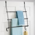 thumbnail image 6 of mDesign Expandable Metal Over Door Bathroom Towel Holder, 2 Hooks - Matte Black, 6 of 7