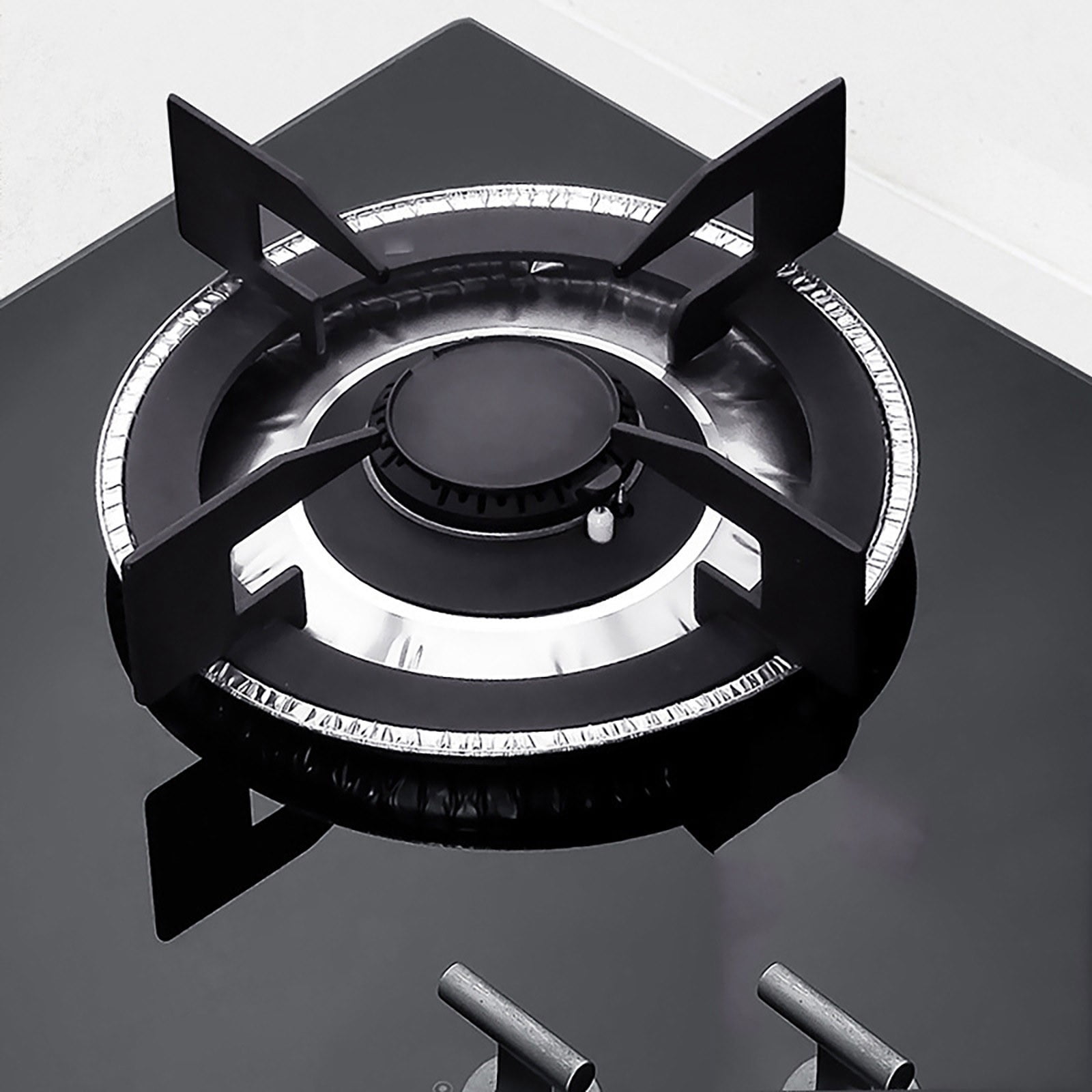 MTBLYS Circular Gas Stove Oil Proof Pad Thickened Aluminum Foil 20/30/20 Pcs Stove Protection Sticker Kitchen Stove Cover Tin Foil Ring Gas Range Use